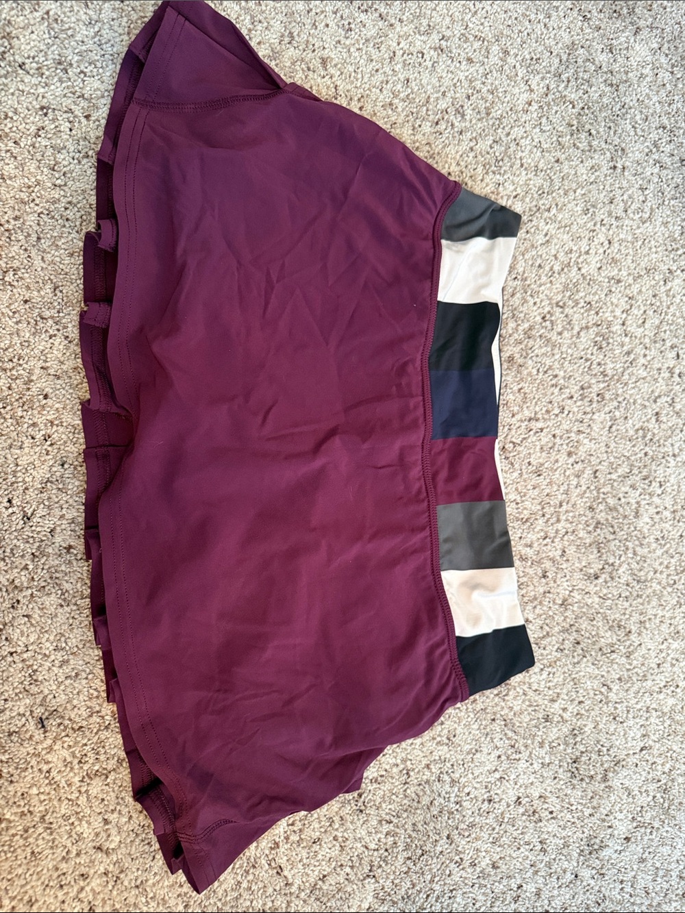 Lululemon Maroon Athletic Skirt with Colorblock Waistband